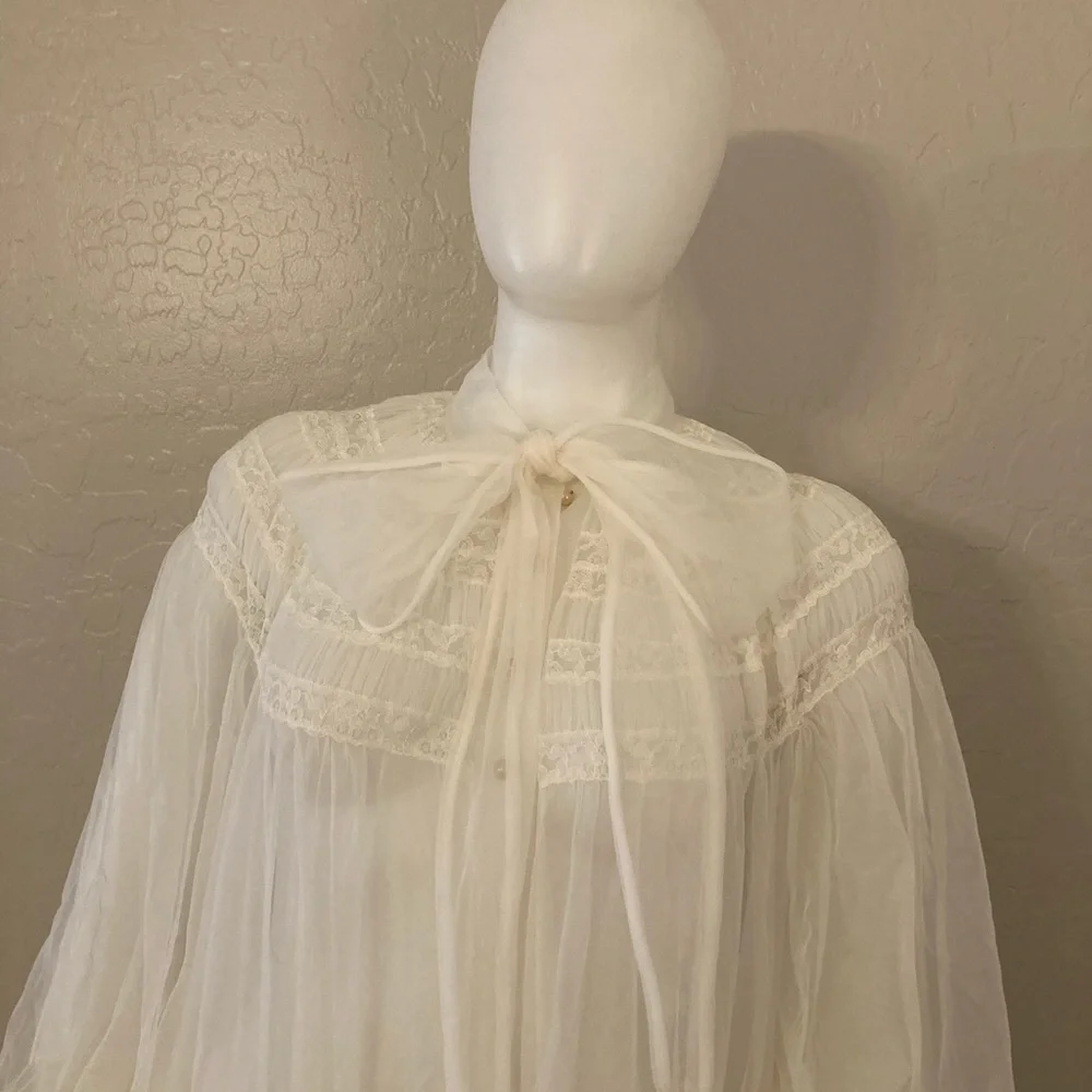 Vintage Sheer White Robe Medium_5